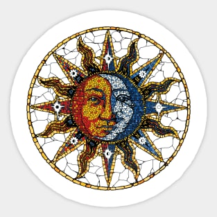 Celestial Sun & Moon Mosaic Coaster Sticker